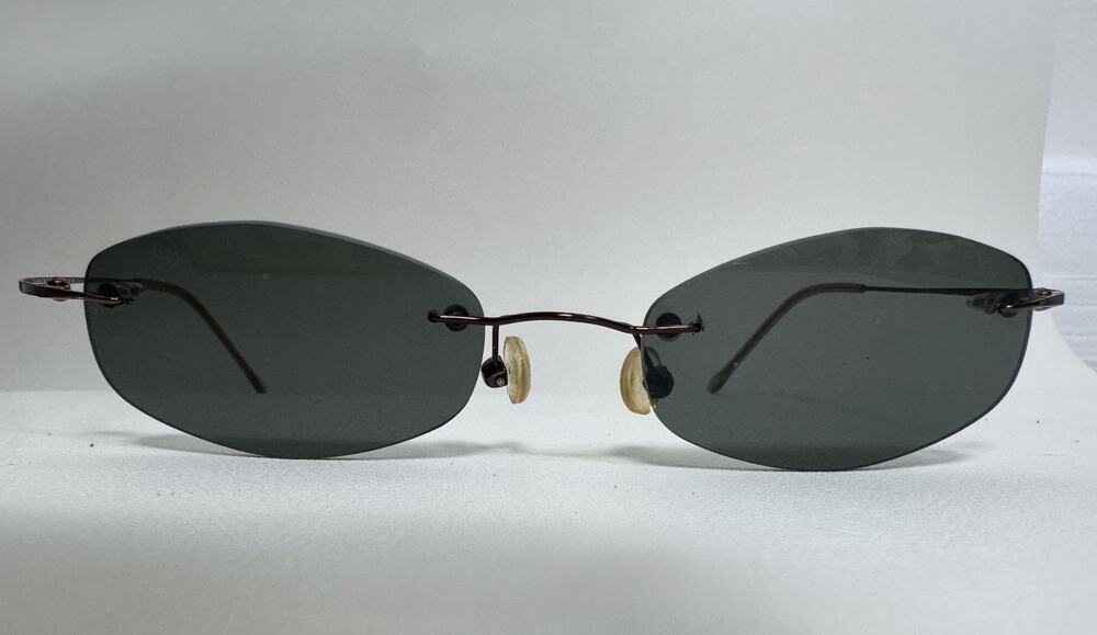 Vintage Perry Ellis Sunglasses Frame Mens 50-19-140 Wire Rimless Ultralight